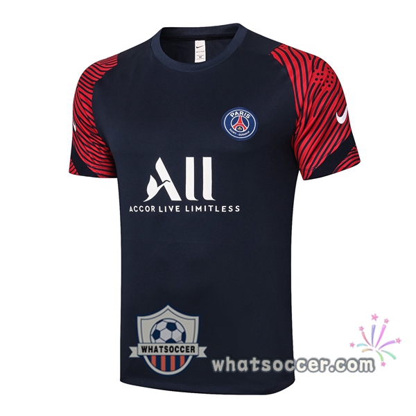 Paris PSG Blue Royal Red Training T-Shirts 2020-2021