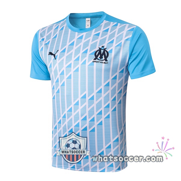 Olympique de Marseille White Blue Training T-Shirts 2020-2021