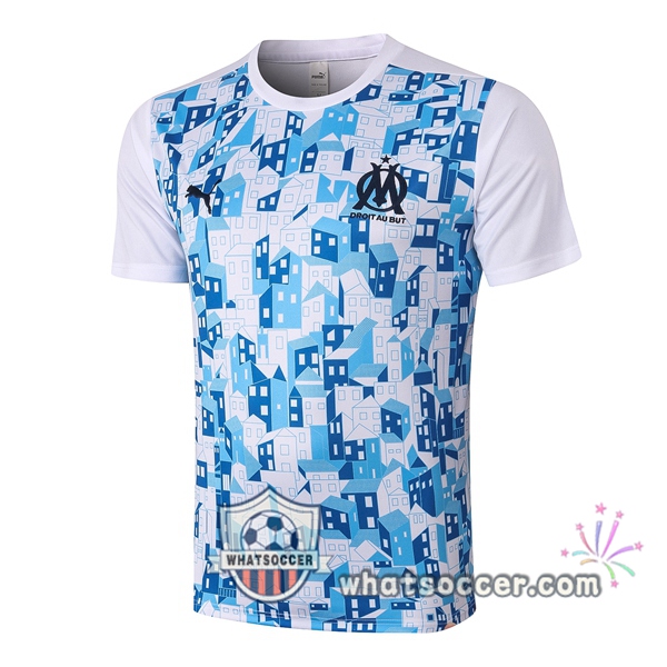 Olympique de Marseille Blue White Training T-Shirts 2020-2021