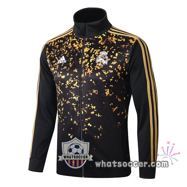 Real Madrid Black Yellow Soccer Jacket 2020-2021