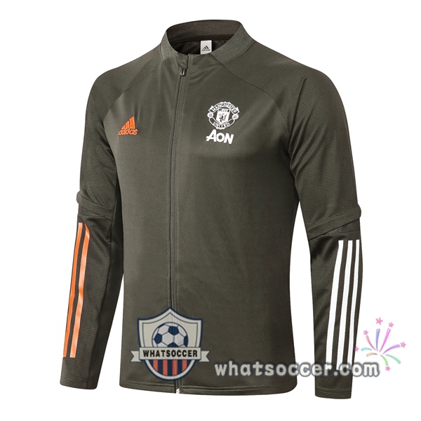Manchester United Dark Green Soccer Jacket 2020-2021