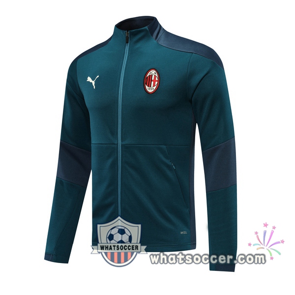 AC Milan Dark Green Soccer Jacket 2020-2021