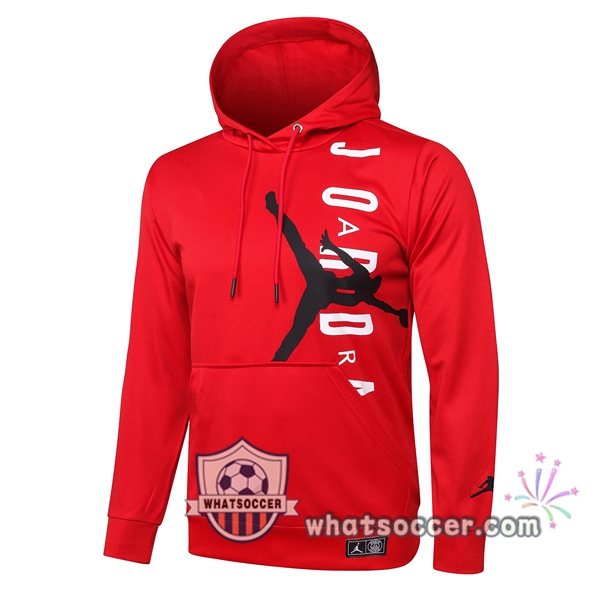 JORDAN Paris PSG Red Hooded Jacket 2020-2021