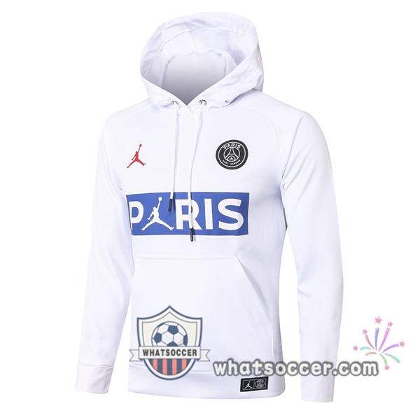 JORDAN Paris PSG White Hooded Jacket 2020-2021