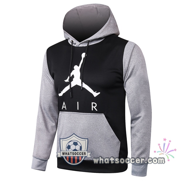 JORDAN Paris PSG Black Gray Hooded Jacket 2020-2021