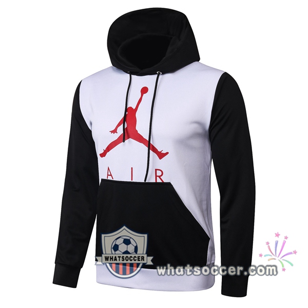 JORDAN Paris PSG White Black Hooded Jacket 2020-2021