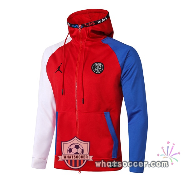 JORDAN Paris PSG Red White Blue Hooded Jacket 2020-2021