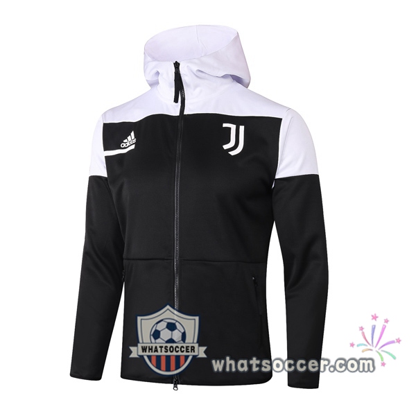 Juventus Black White Hooded Jacket 2020-2021