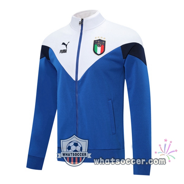 Italy Blue White Soccer Jacket 2020-2021