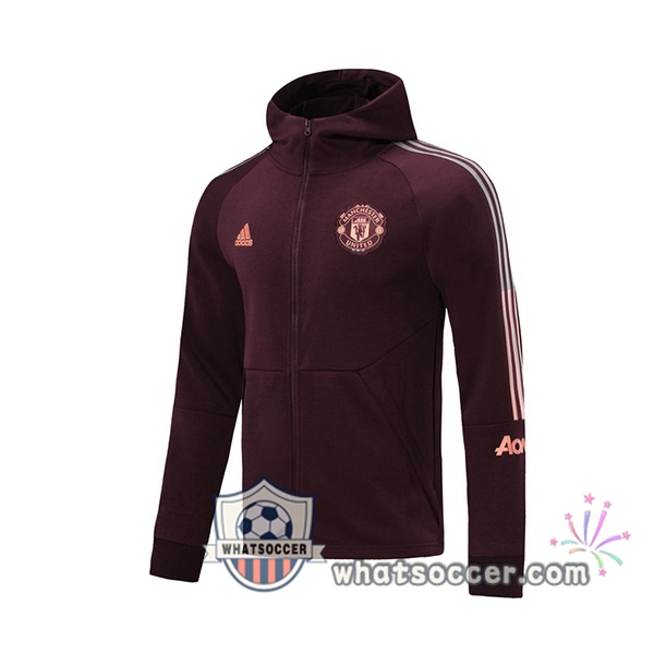 Manchester United Red Hooded Jacket 2020-2021