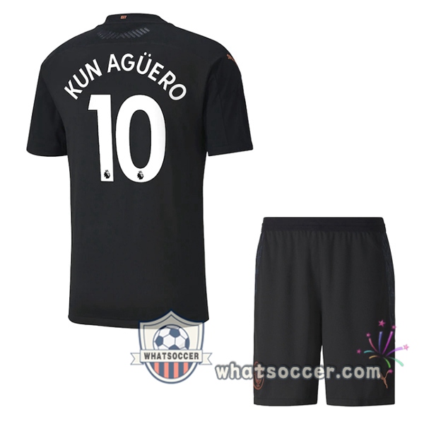 Manchester City (KUN AGUERO 10) Kids Away Soccer Jerseys 2020-2021