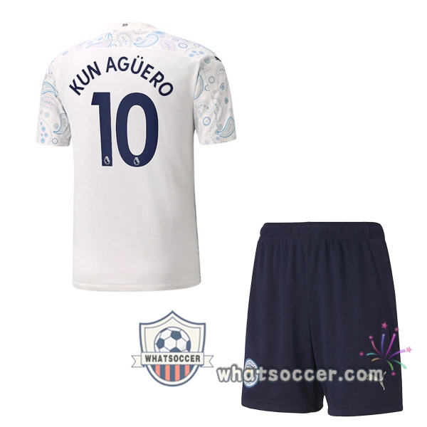 Manchester City (KUN AGUERO 10) Kids Third Soccer Jerseys 2020-2021