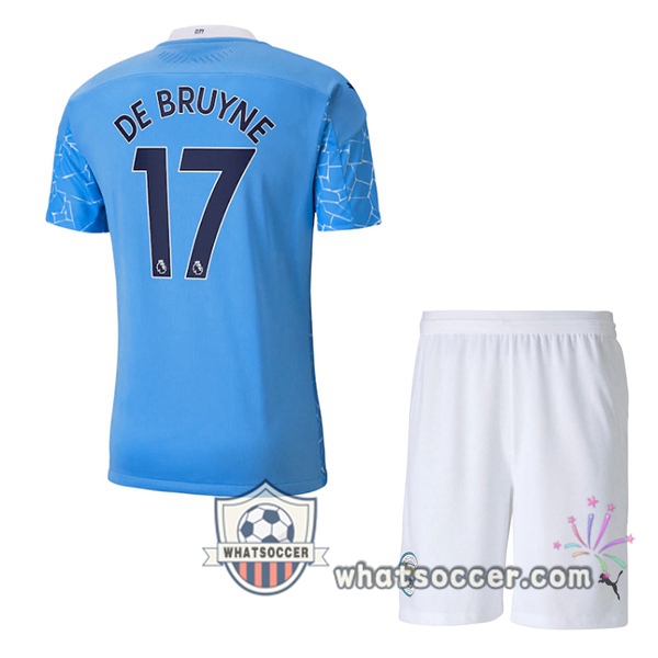 Manchester City (DE BRUYNE 17) Kids Home Soccer Jerseys 2020-2021