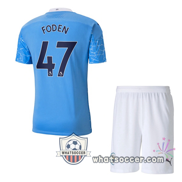 Manchester City (FODEN 47) Kids Home Soccer Jerseys 2020-2021