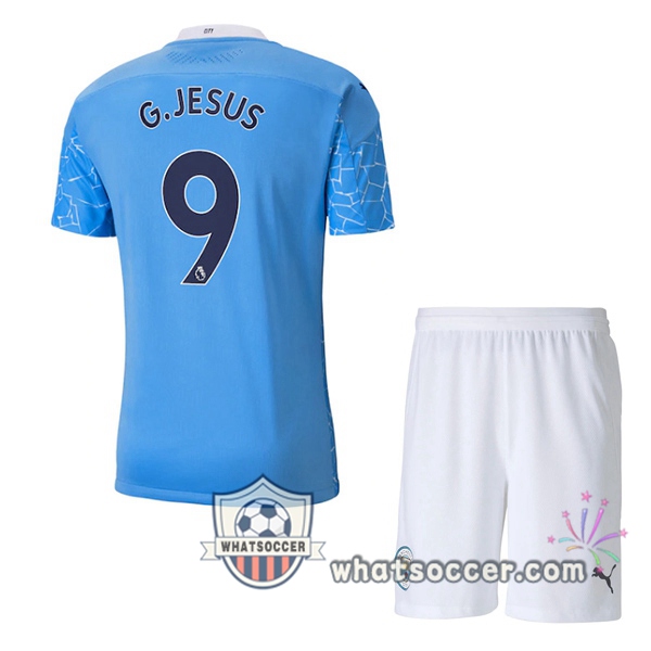 Manchester City (G.JESUS 9) Kids Home Soccer Jerseys 2020-2021