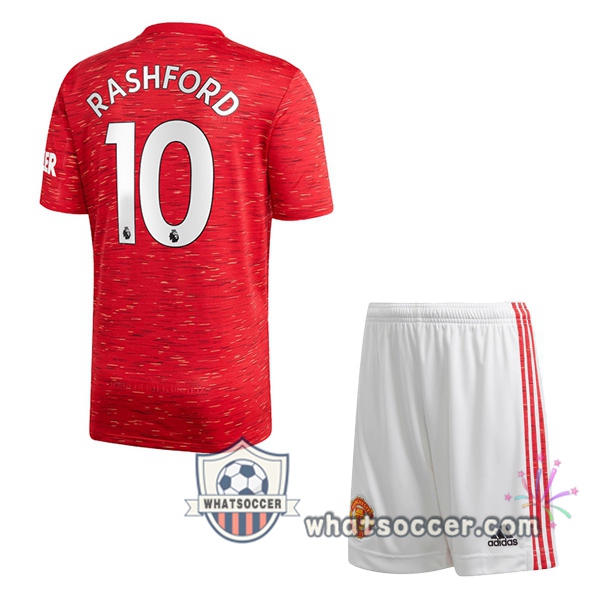 Manchester United (Rashford 10) Kids Home Soccer Jerseys 2020-2021