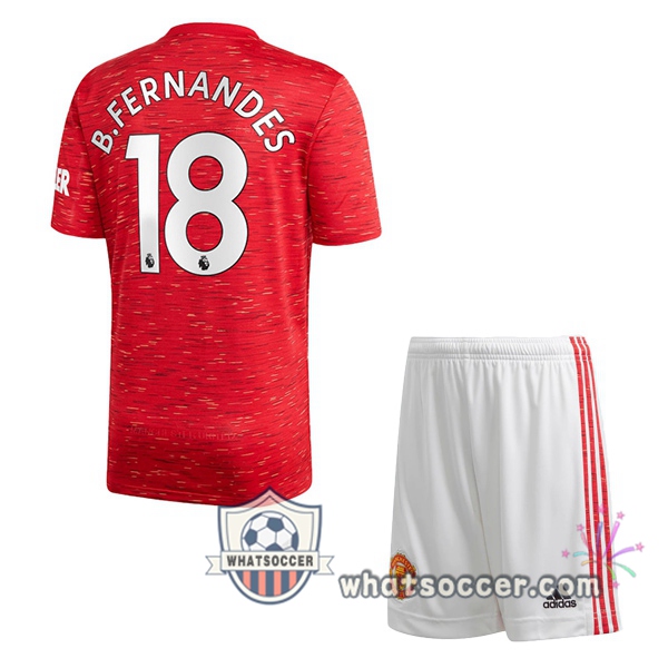 Manchester United (B.Fernandes 18) Kids Home Soccer Jerseys 2020-2021