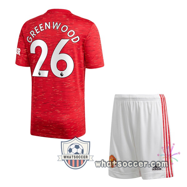 Manchester United (Greenwood 26) Kids Home Soccer Jerseys 2020-2021