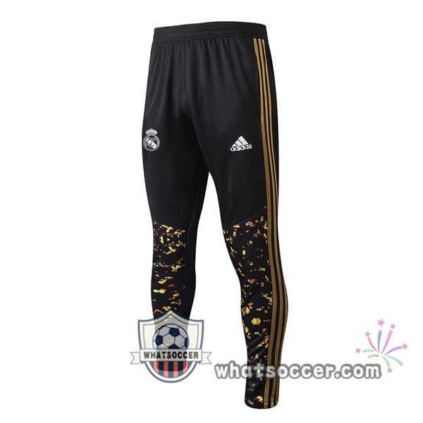 Real Madrid Black Yellow Soccer Pants 2020-2021