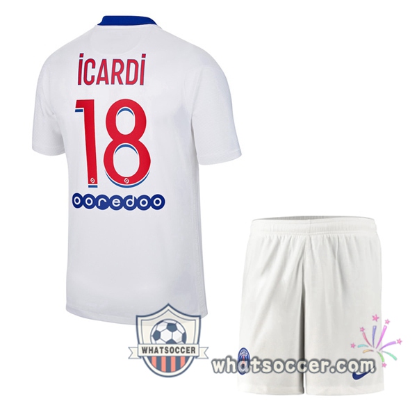 PSG (Icardi 18) Kids Away Soccer Jerseys 2020-2021