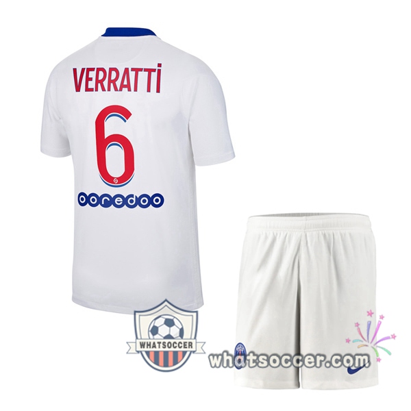 PSG (Verratti 6) Kids Away Soccer Jerseys 2020-2021