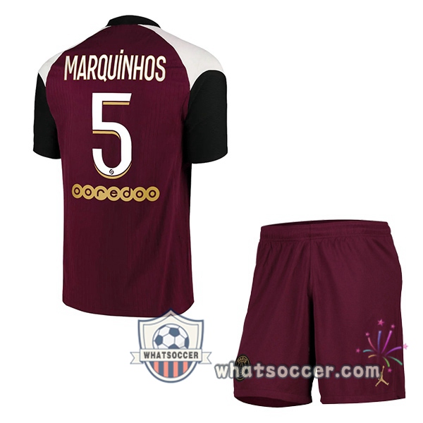 PSG (Marquinhos 5) Kids Third Soccer Jerseys 2020-2021