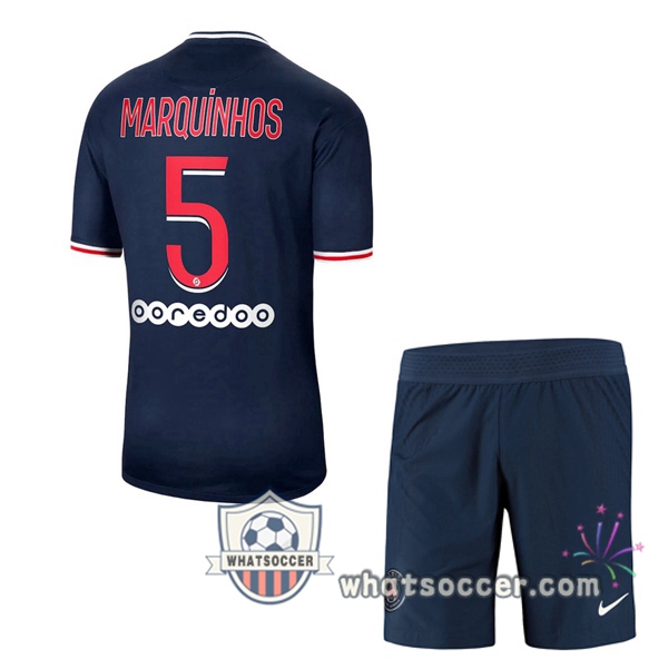 PSG (Marquinhos 5) Kids Home Soccer Jerseys 2020-2021