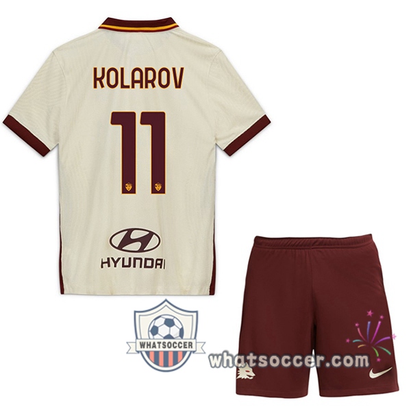 AS Roma (KOLAROV 11) Kids Away Soccer Jerseys 2020-2021