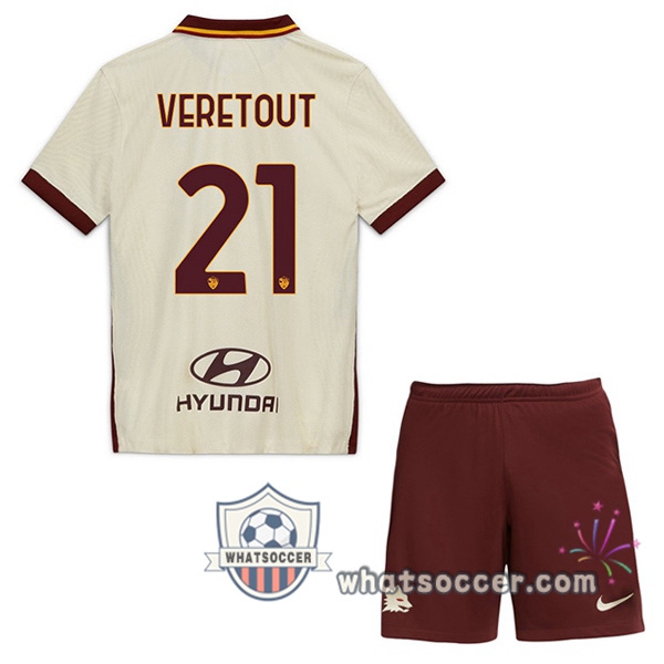 AS Roma (VERETOUT 21) Kids Away Soccer Jerseys 2020-2021