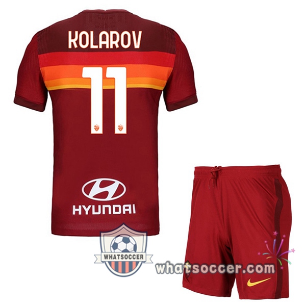 AS Roma (KOLAROV 11) Kids Home Soccer Jerseys 2020-2021