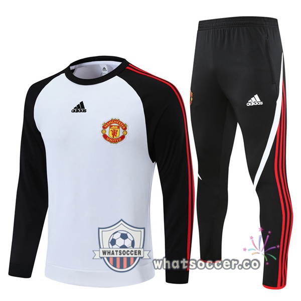 Manchester United White Black Tracksuit 2021-2022