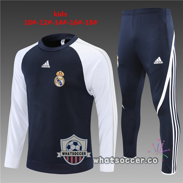 Real Madrid Kids Blue Royal White Tracksuit 2021-2022