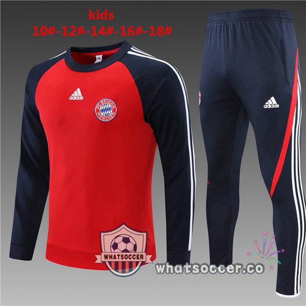 Bayern Munich Kids Red Blue Royal Tracksuit 2021-2022