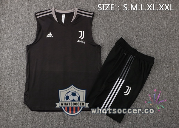 Juventus + Shorts Black Soccer Vest 2021-2022