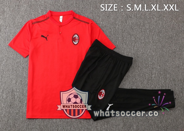 Training Polo AC Milan + Pants Red 2021-2022