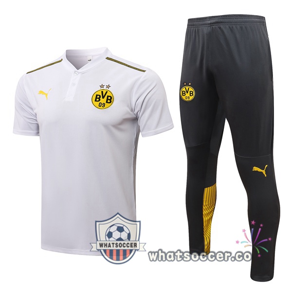 Training Polo Dortmund BVB + Pants White 2021-2022