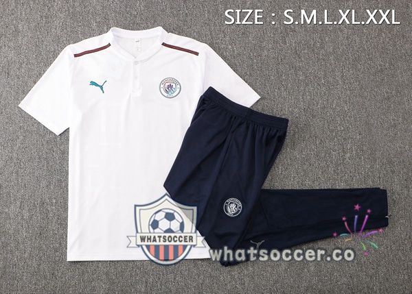 Training Polo Manchester City + Pants White 2021-2022