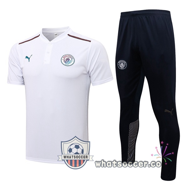 Training Polo Manchester City + Pants White 2021-2022