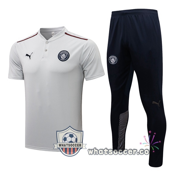 Training Polo Manchester City + Pants Gray 2021-2022
