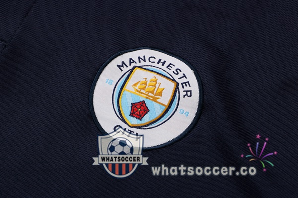 Training Polo Manchester City + Pants Blue Royal 2021-2022