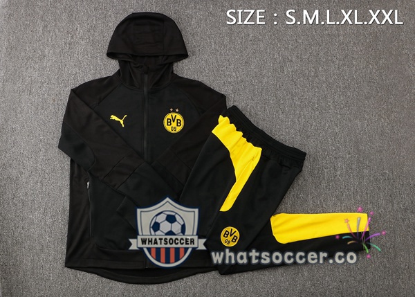 Dortmund BVB Black Hooded Jacket 2021-2022