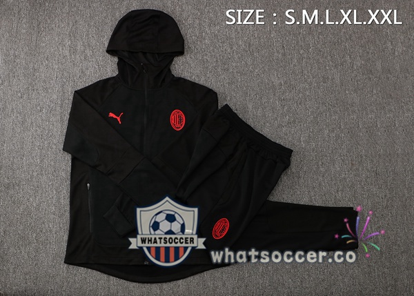 AC Milan Black Hooded Jacket 2021-2022