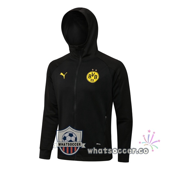 Dortmund BVB Black Hooded Jacket 2021-2022