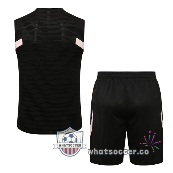 Paris PSG + Shorts Black Soccer Vest 2021-2022