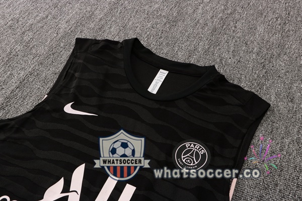 Paris PSG + Shorts Black Soccer Vest 2021-2022
