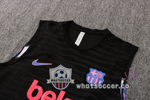 FC Barcelona + Shorts Black Soccer Vest 2021-2022