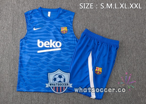 FC Barcelona + Shorts Blue Soccer Vest 2021-2022