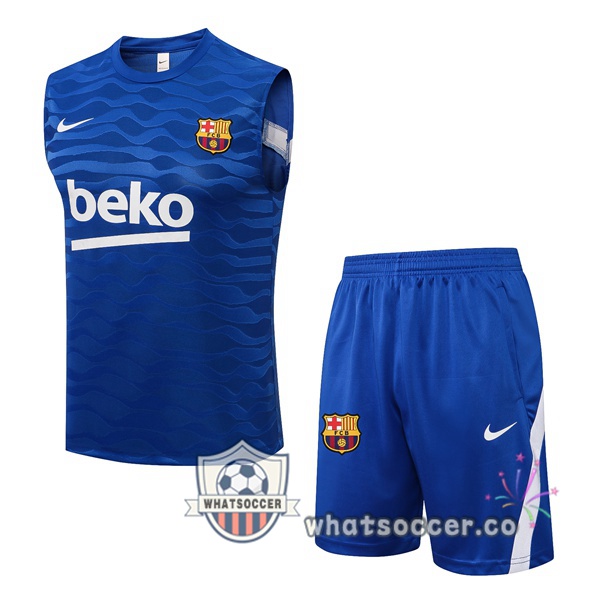 FC Barcelona + Shorts Blue Soccer Vest 2021-2022