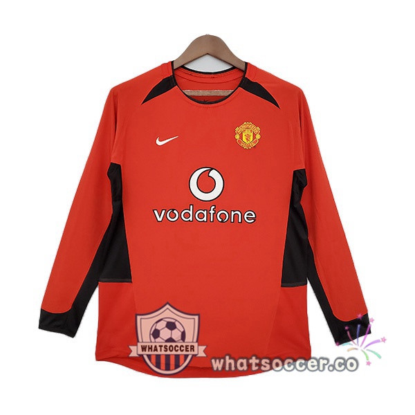 2002-2004 Manchester United Retro Home Jerseys Long Sleeve Red
