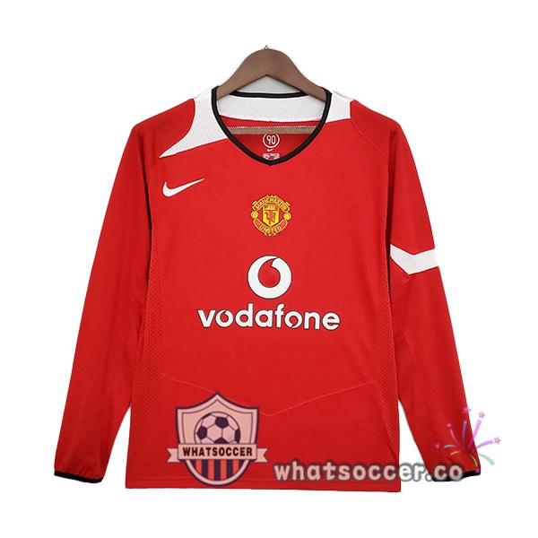 2004-2006 Manchester United Retro Home Jerseys Long Sleeve Red